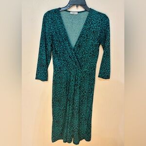 Chic Teal Animal leopard Print Dress
